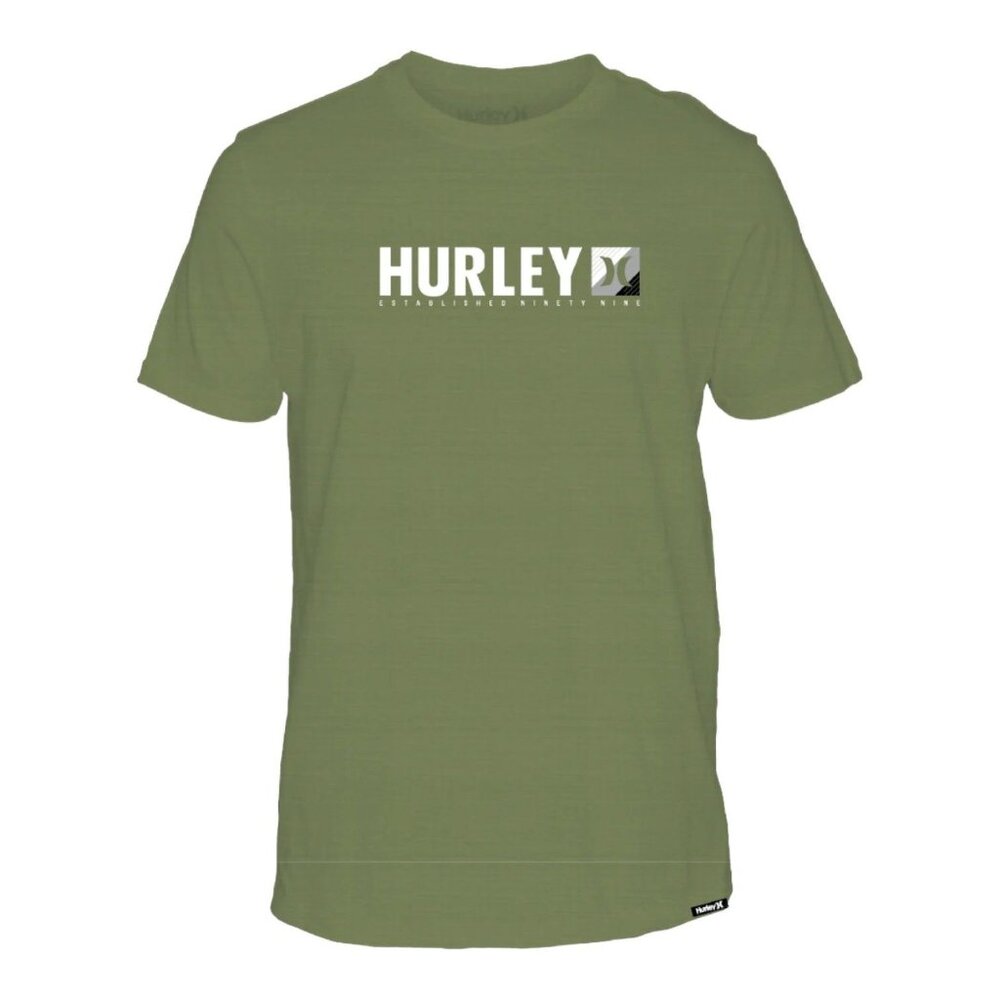 Hurley EVD H20-Dri Lined Slub Short Sleeve Tee in Army Green - Size Small